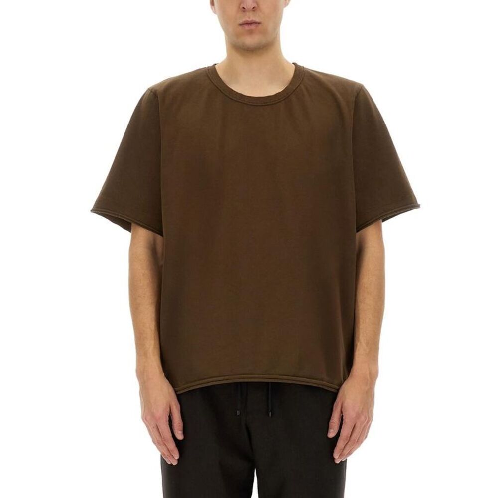 UMA WANG Men's Relaxed Fit Crew Neck Short Sleeve T-Shirt Men BROWN T-Shirts